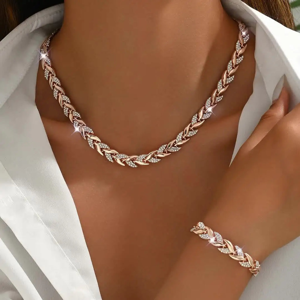 Set de joyas de espiga con cristales — Berta