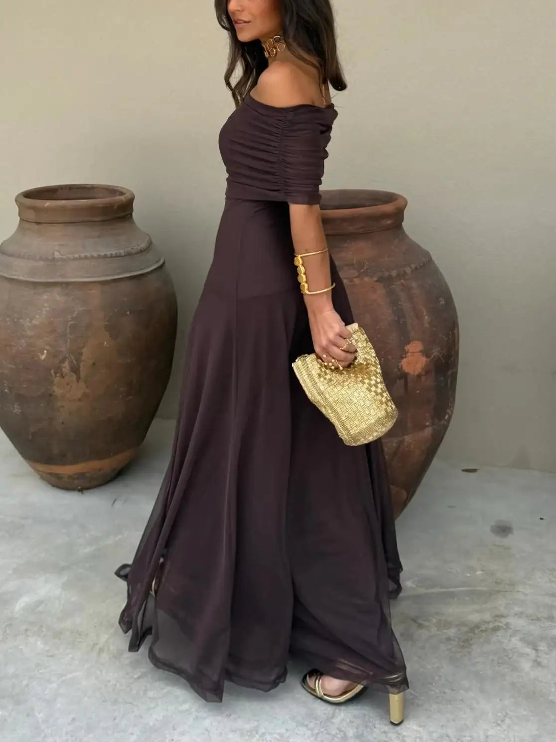 Toledo | Vestido Maxi de un Hombro en Malla
