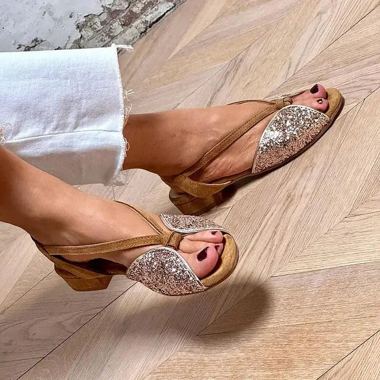 Delfina | Tacones Marrones Patchwork