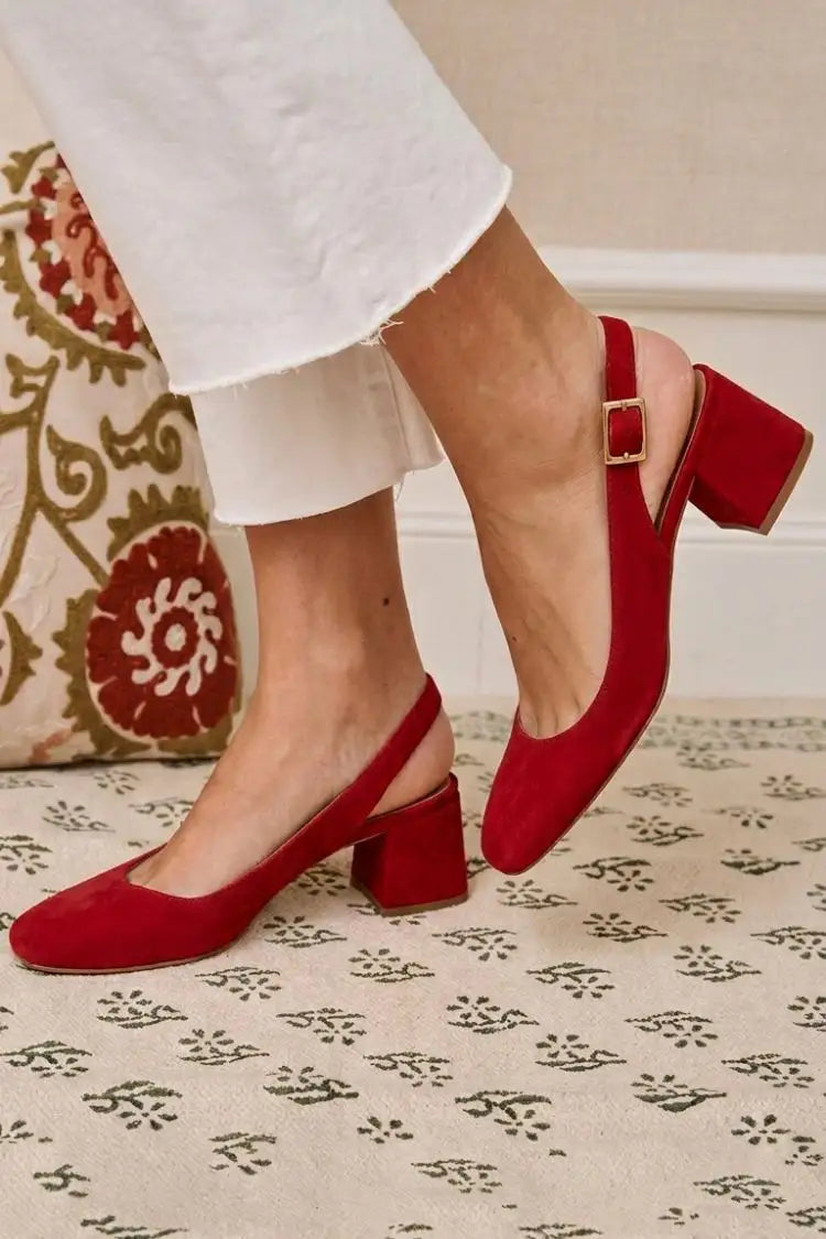 Marisol | Tacones Caqui con Hebilla