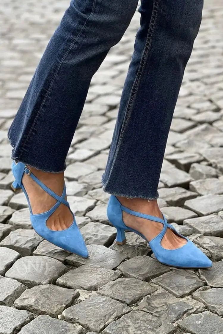 Amparo | Tacones Caqui con Hebilla