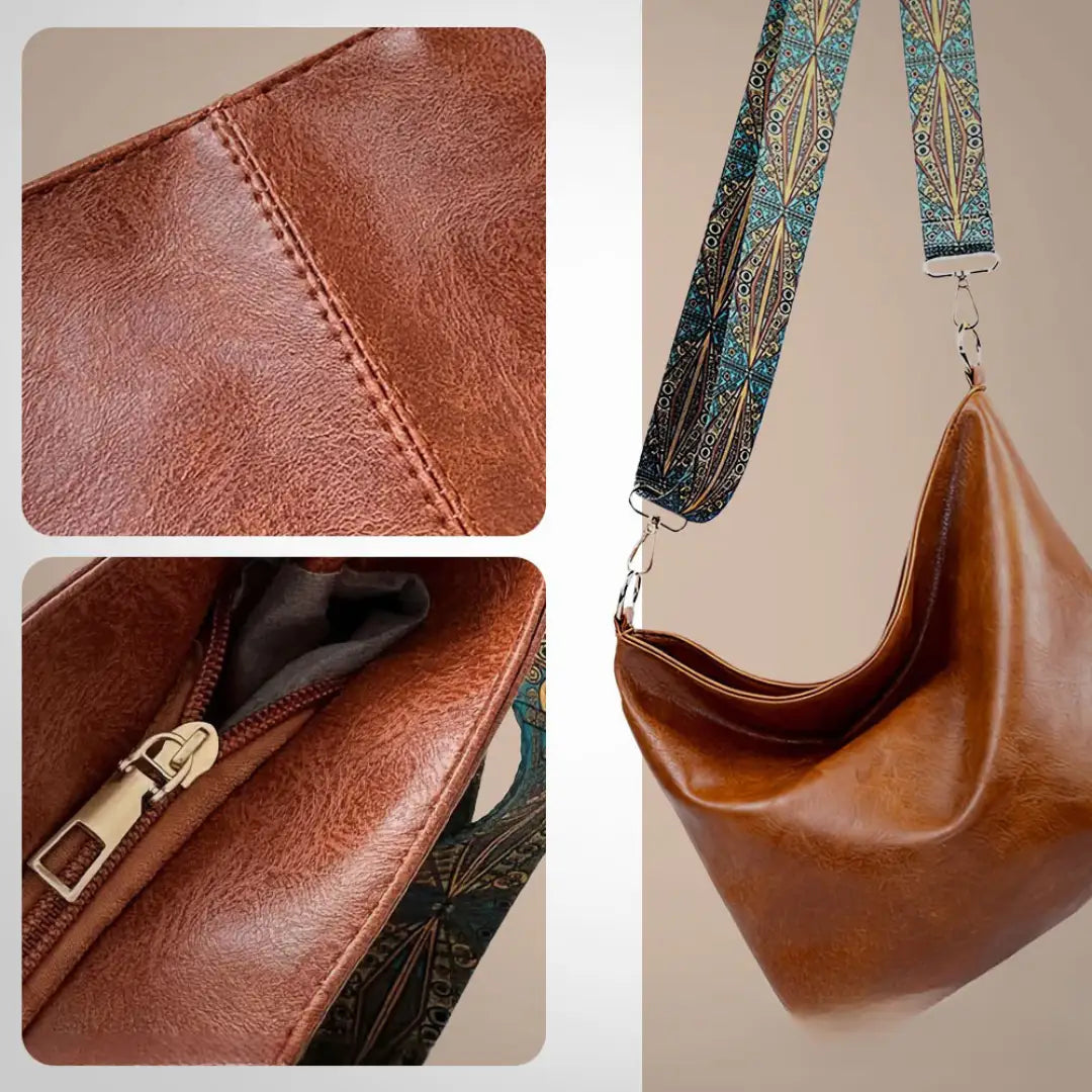 Cecilia | Bolso de Hombro con Correa Étnica Ancha