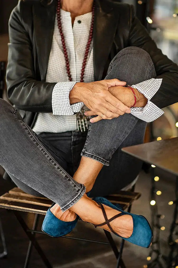 Hilaria | Tacones Azules con Correa