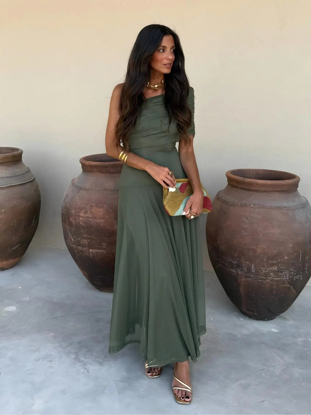 Toledo | Vestido Maxi de un Hombro en Malla