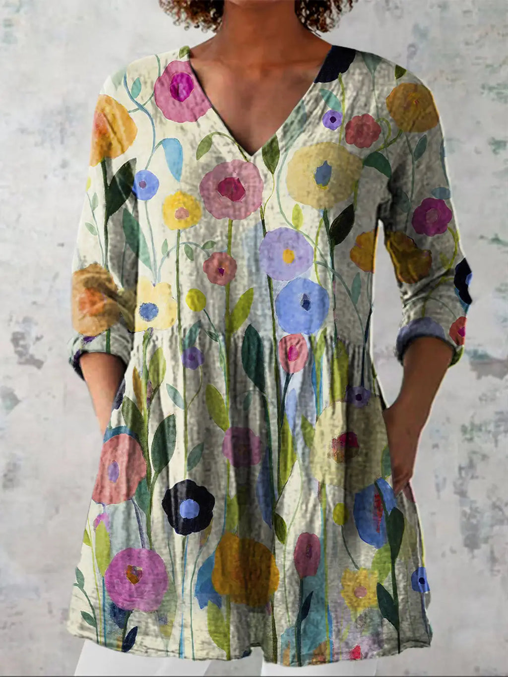 Remi | Camisa larga con estampado expresivo