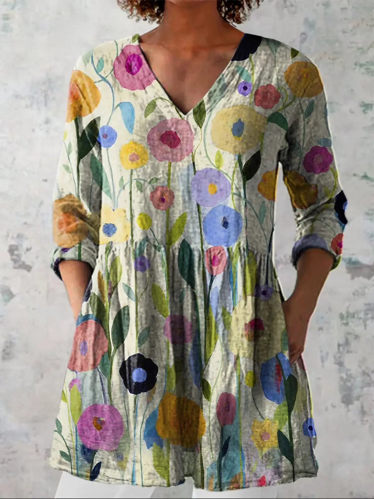 Remi | Camisa larga con estampado expresivo