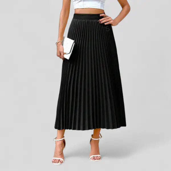 Coral | Falda Midi Plisada Satinada