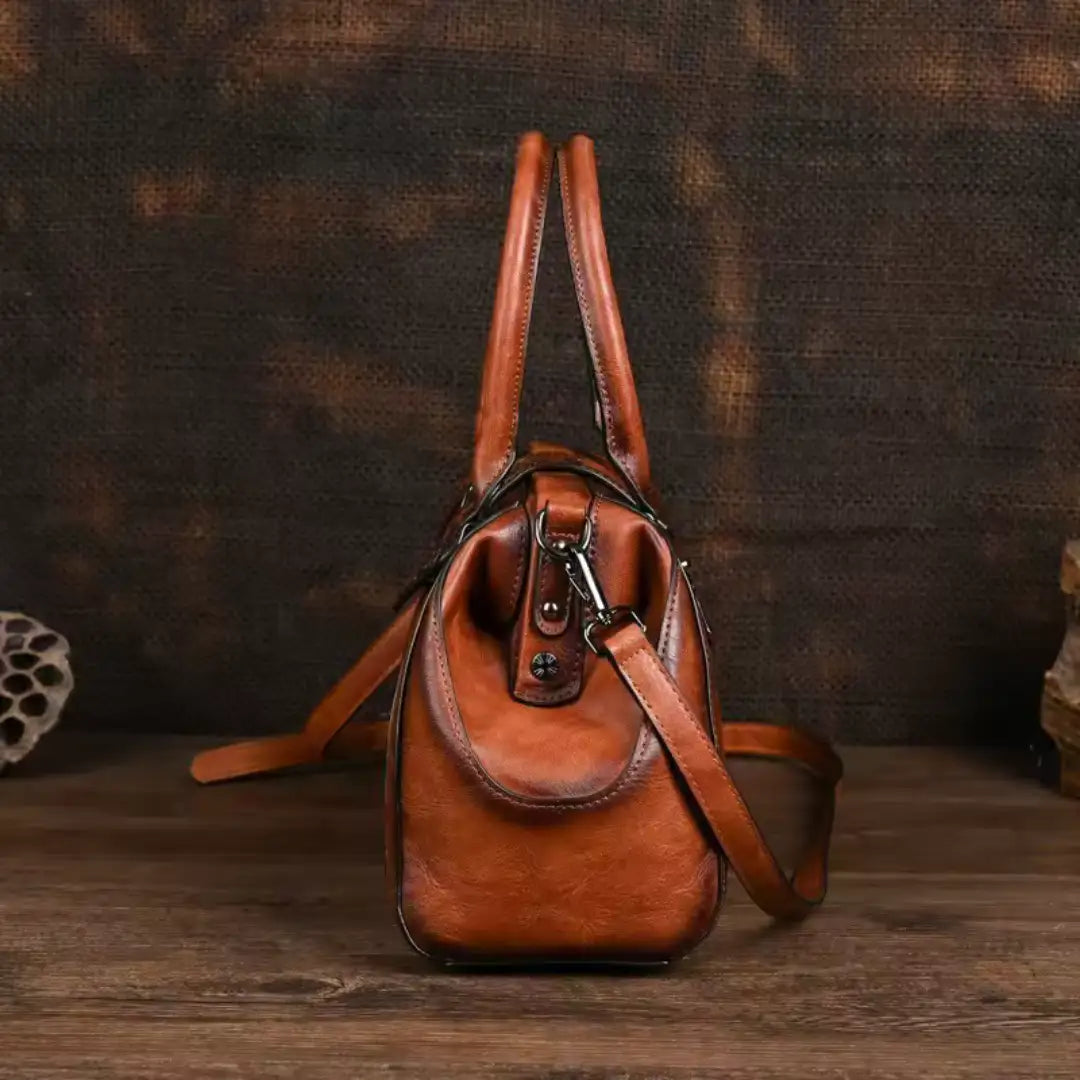 Florèna™ | Bolso de Mano con Motivo Floral Grabado