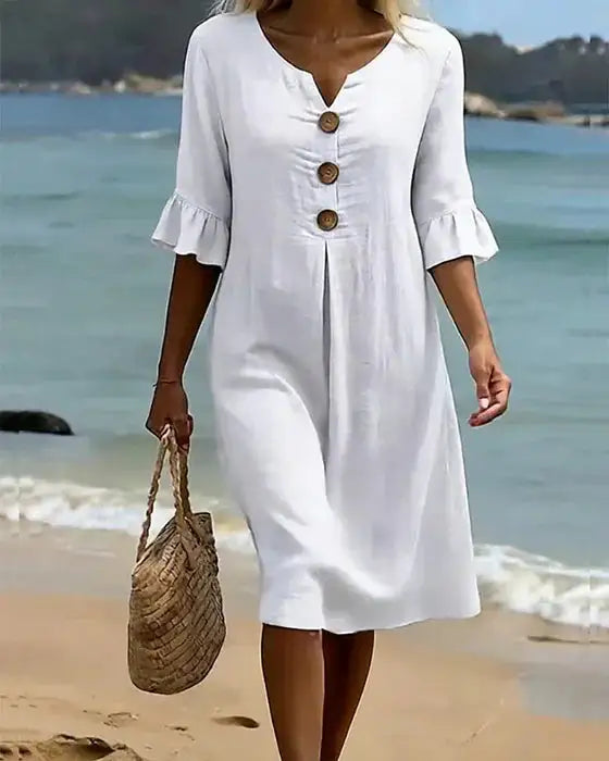 Formentera | Vestido de Lino Blanco