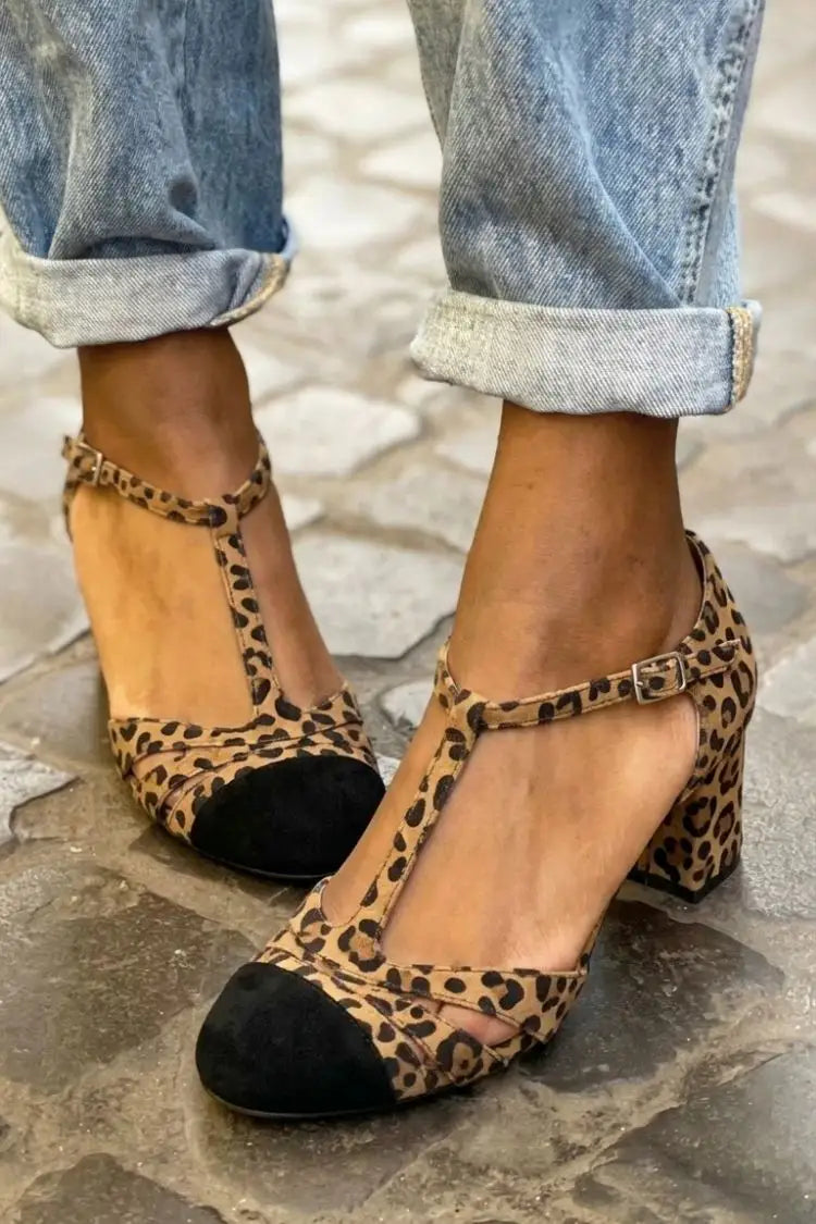 Encarna | Tacones Fucsia Color Block