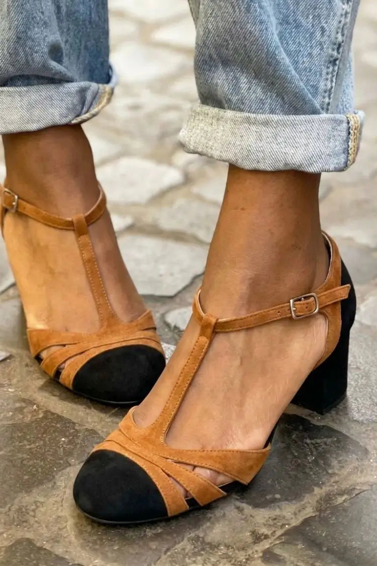 Encarna | Tacones Fucsia Color Block