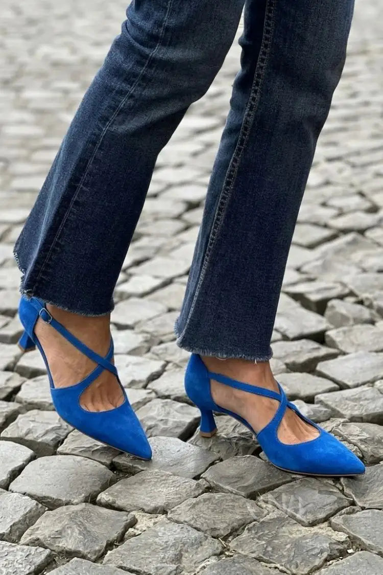 Amparo | Tacones Caqui con Hebilla