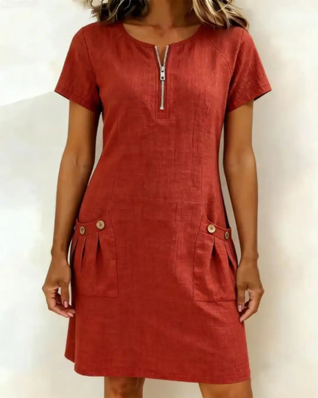 Sabela | Lina™ — Vestido de Lino con Bolsillos