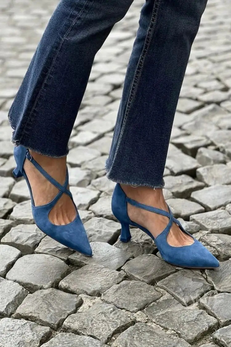 Amparo | Tacones Caqui con Hebilla