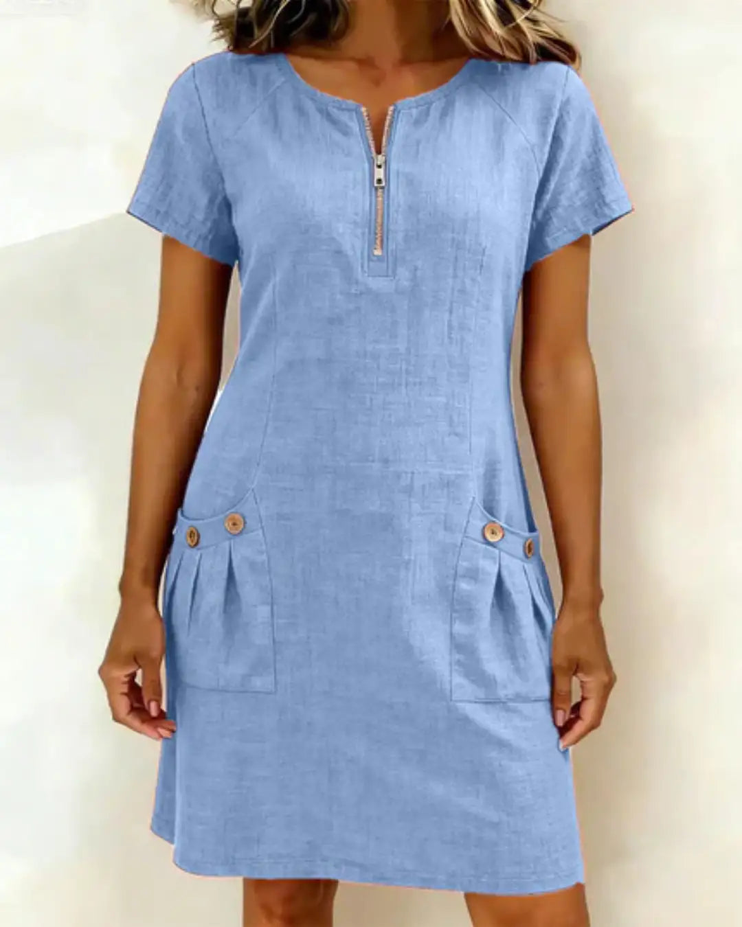 Sabela | Lina™ — Vestido de Lino con Bolsillos
