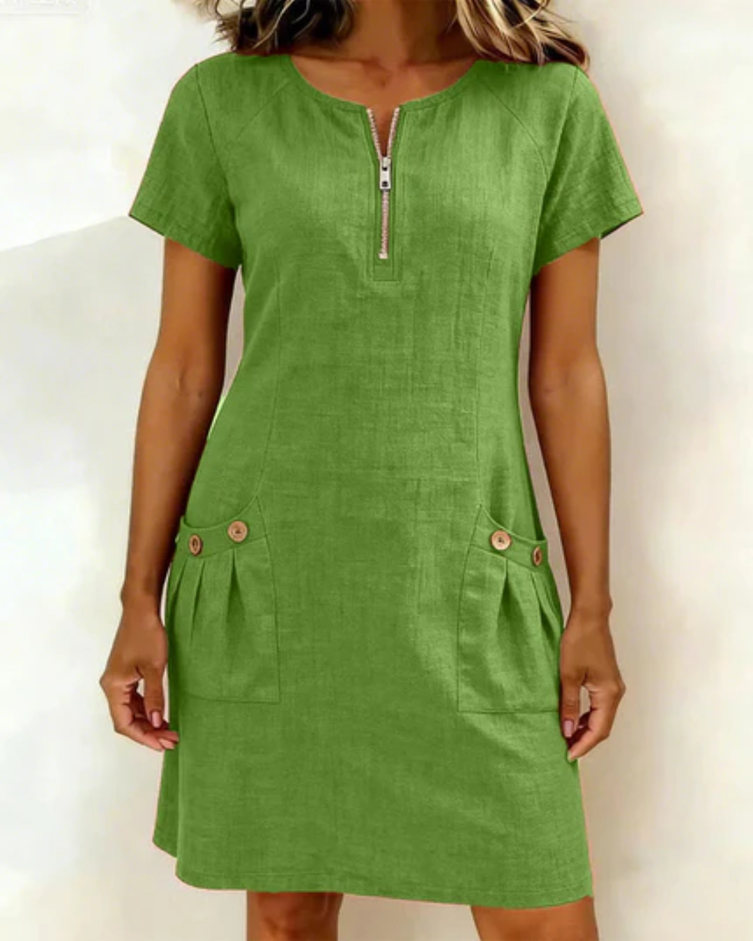 Lina™ — Vestido de Lino con Bolsillos
