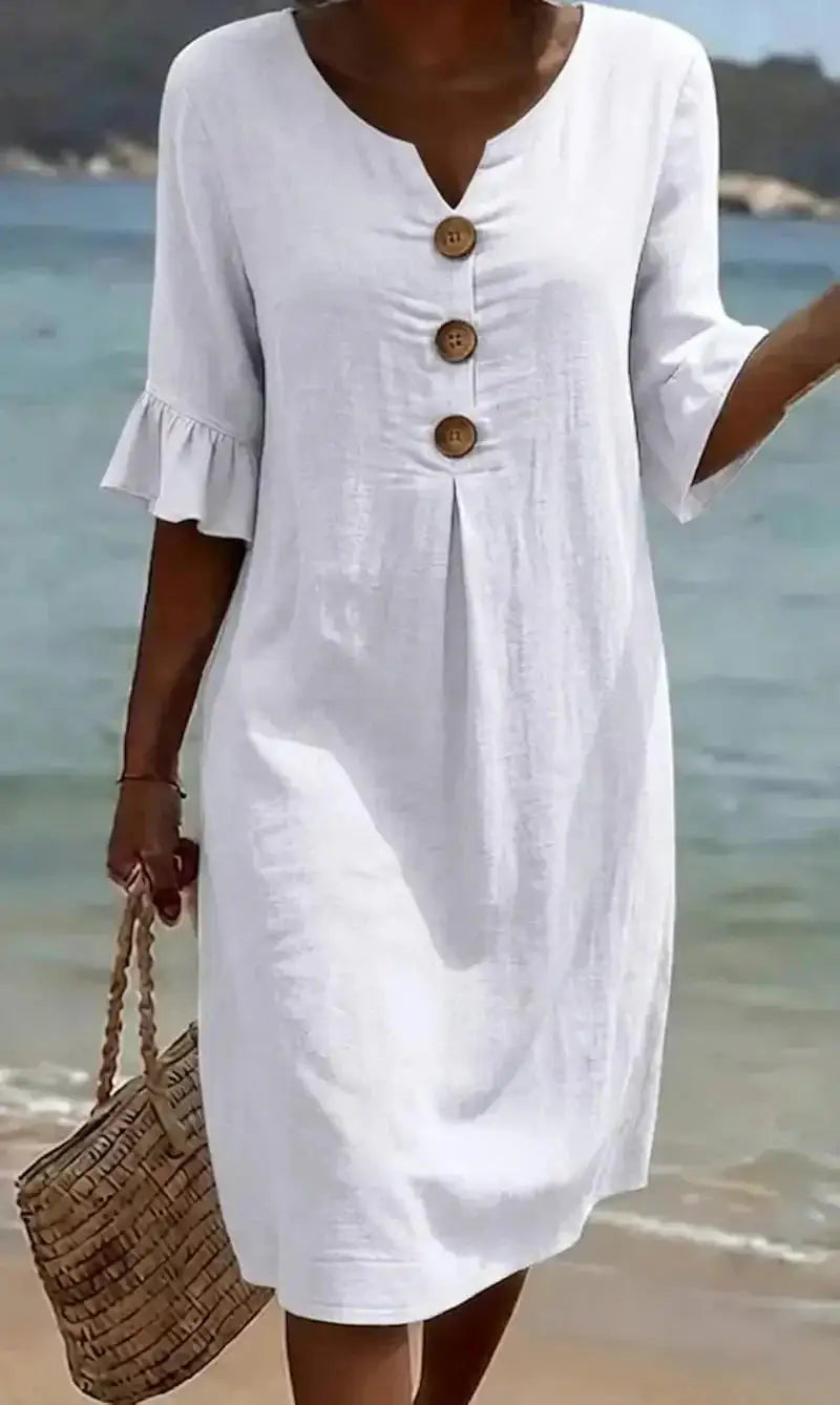Formentera | Vestido de Lino Blanco