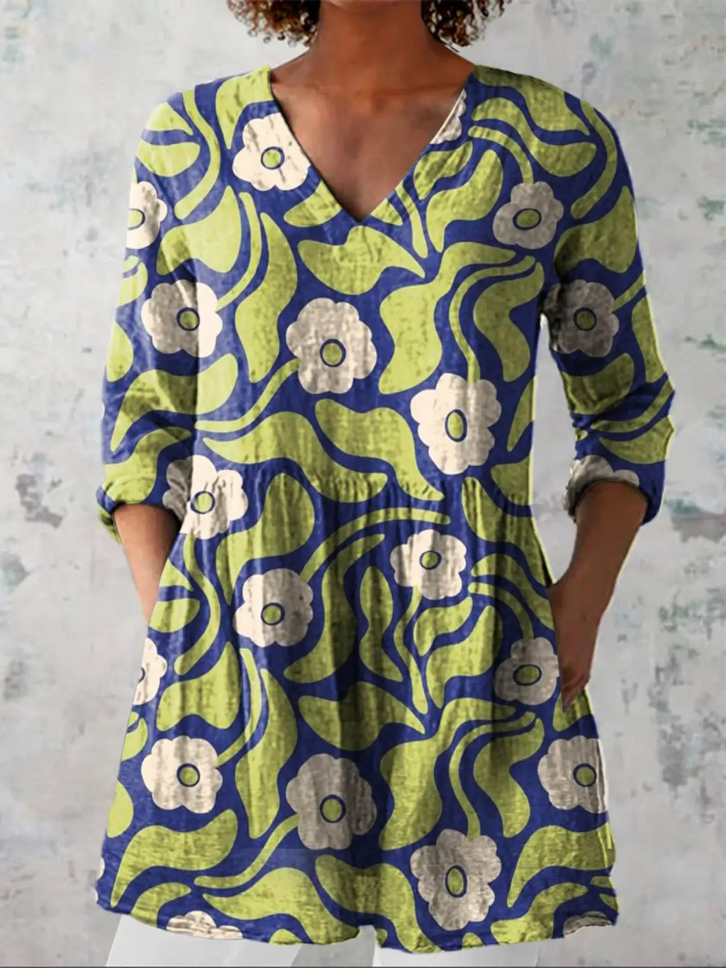Talia | Camisa larga con estampado expresivo