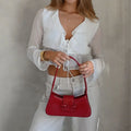 Cherie | Bolso de Mano Rojo con Detalle de Lazo