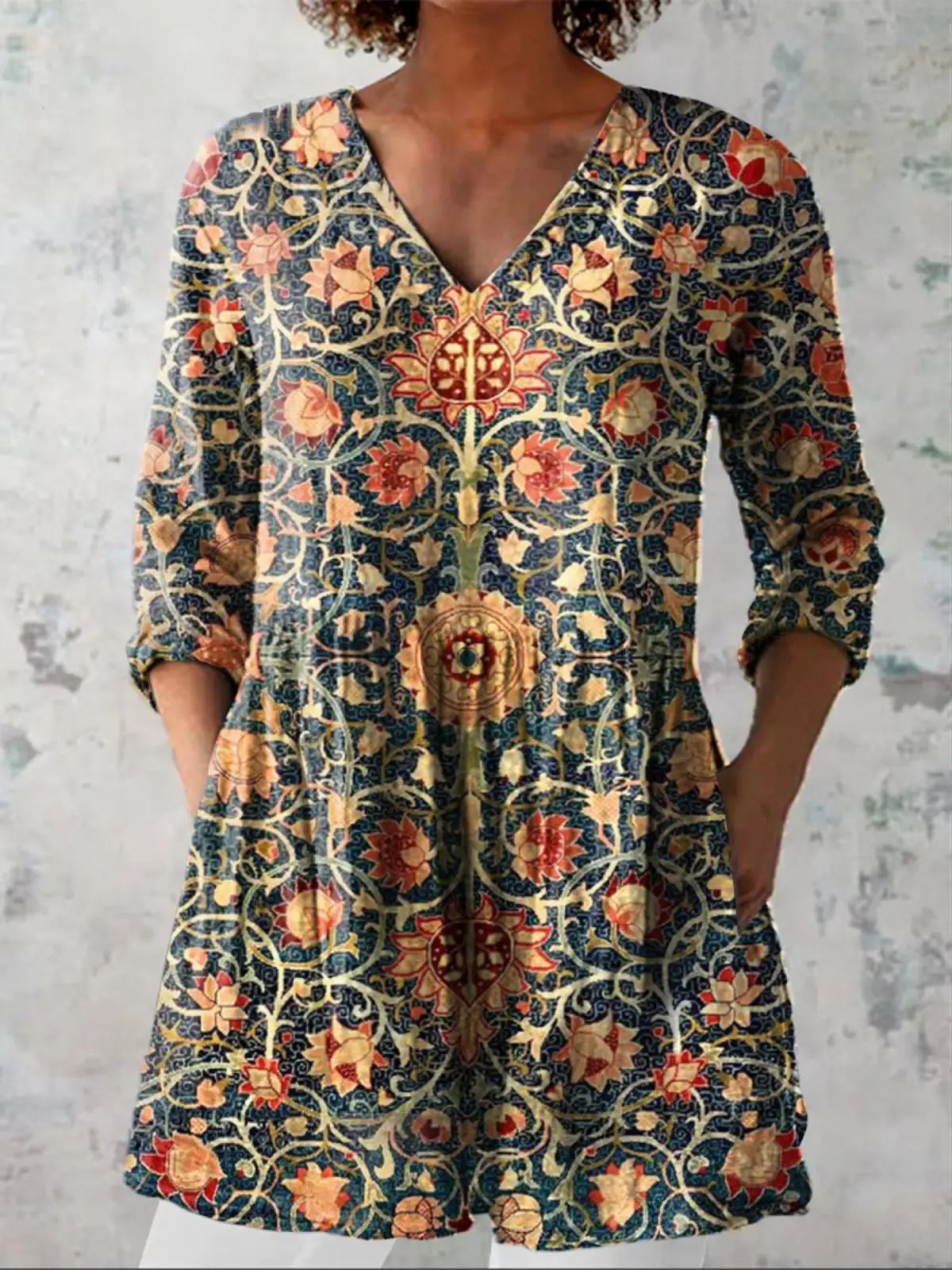 Liora | Camisa Larga con Estampado Expresivo