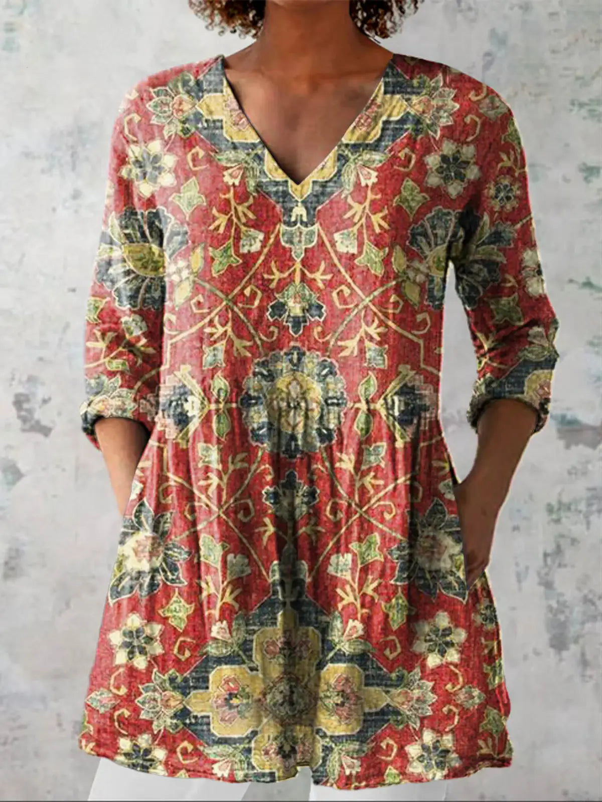 Wren | Camisa larga con estampado expresivo