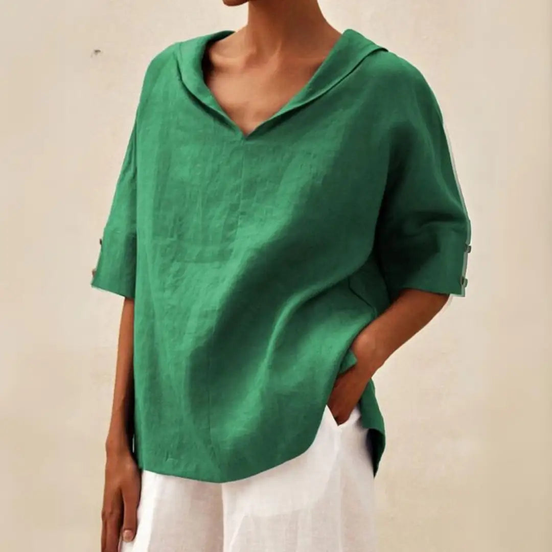 Jamilla | Camisa de Lino con Escote en V