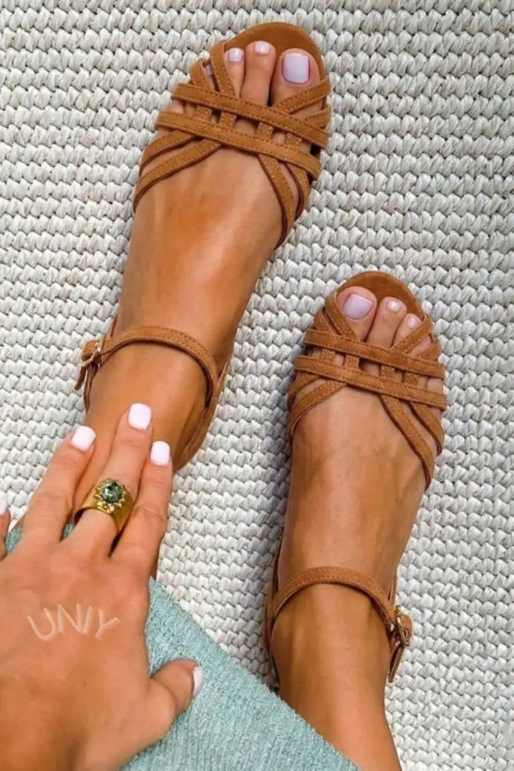 Irene | Sandalias de Ante con Hebilla