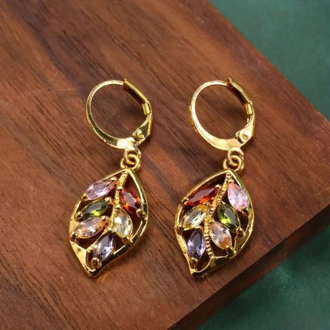 Asunción | Pendientes Vintage Multicolor en Dorado