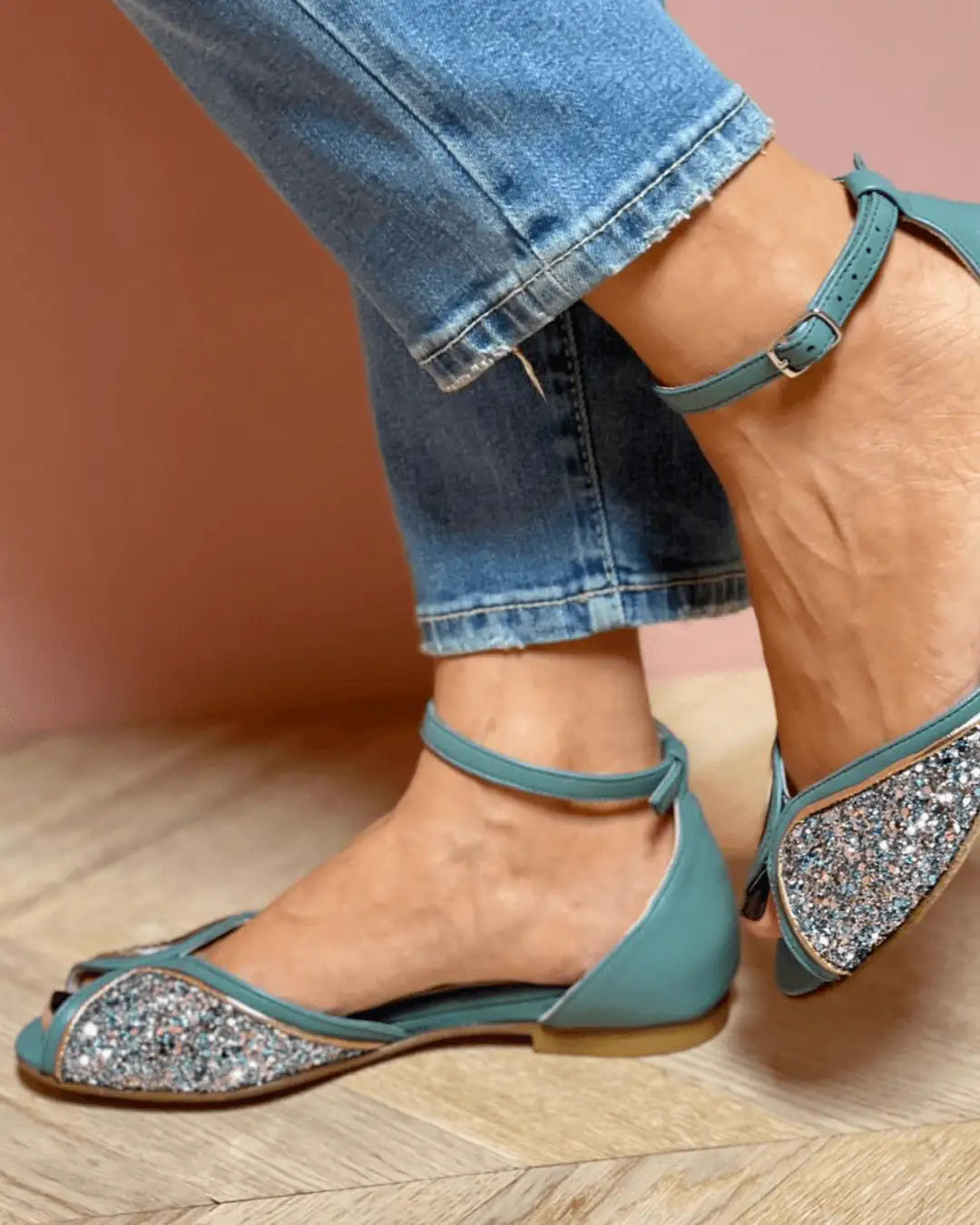 Petra | Sandalias Patchwork con Glitter