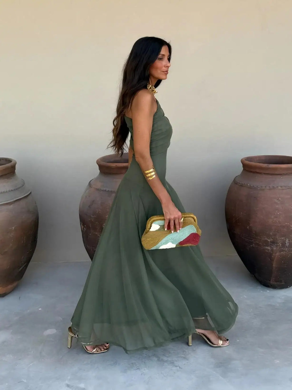 Toledo | Vestido Maxi de un Hombro en Malla