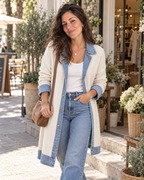 Verona | Chaqueta de Punto con Paneles en Denim