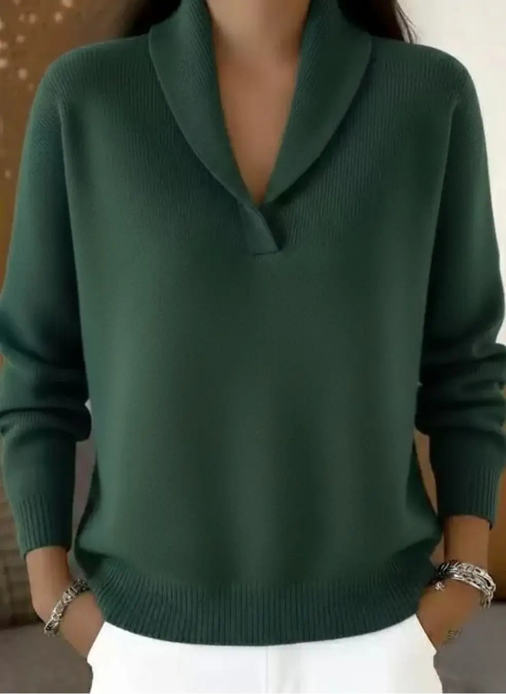 Emanuela | Jersey de Punto con Cuello en Pico