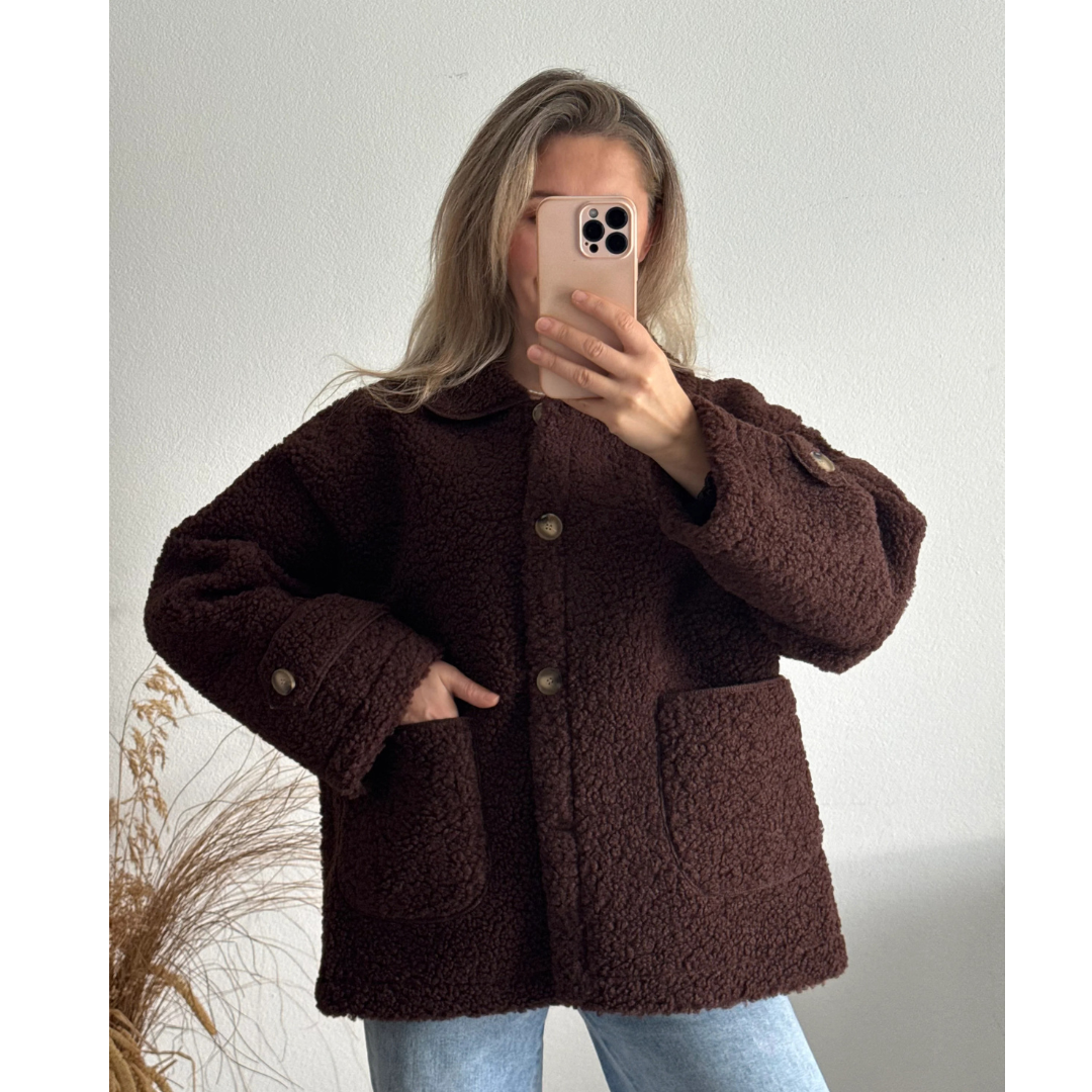 Marisa | Chaqueta Borreguito Crema con Botones