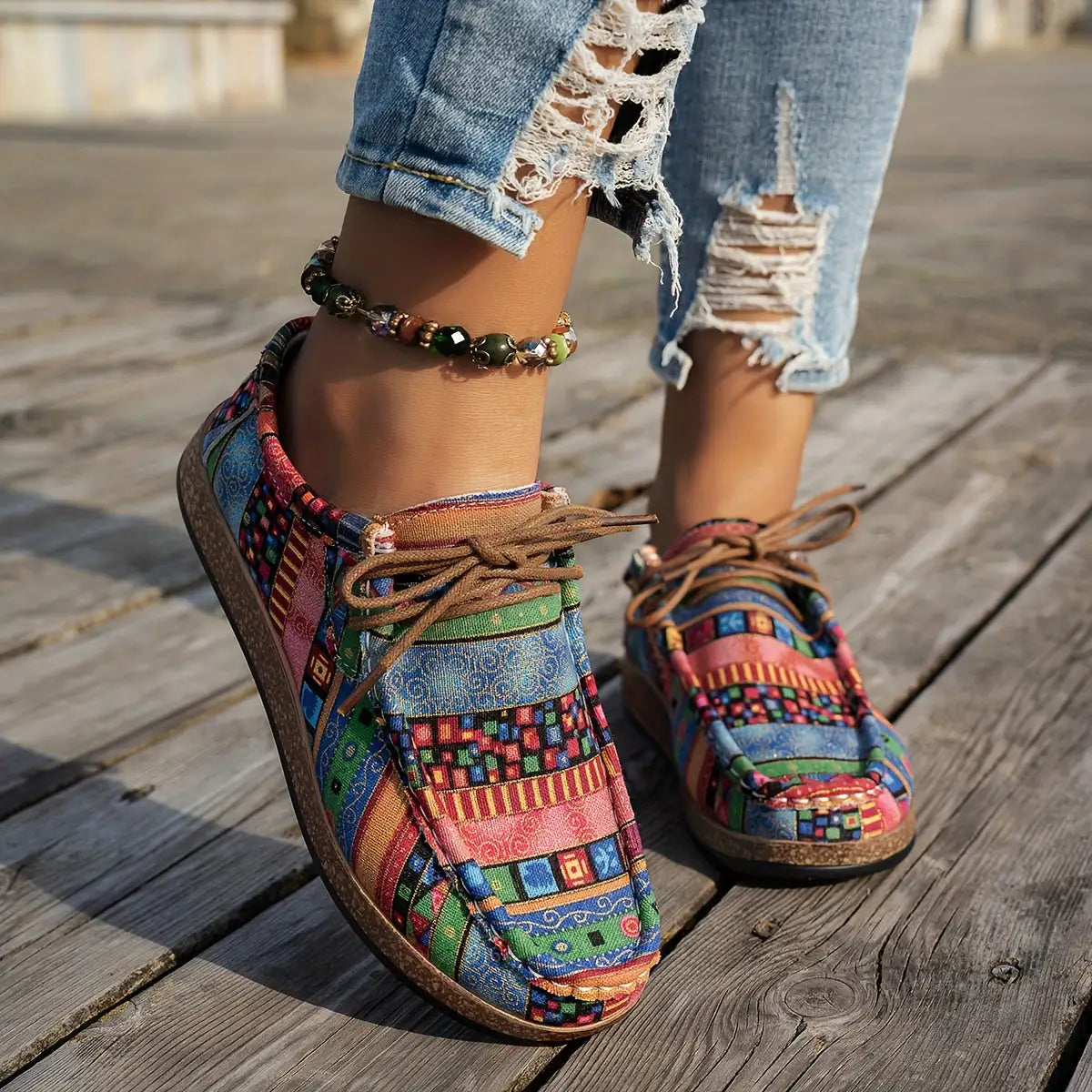 Carola | Zapatos con Estampado Patchwork
