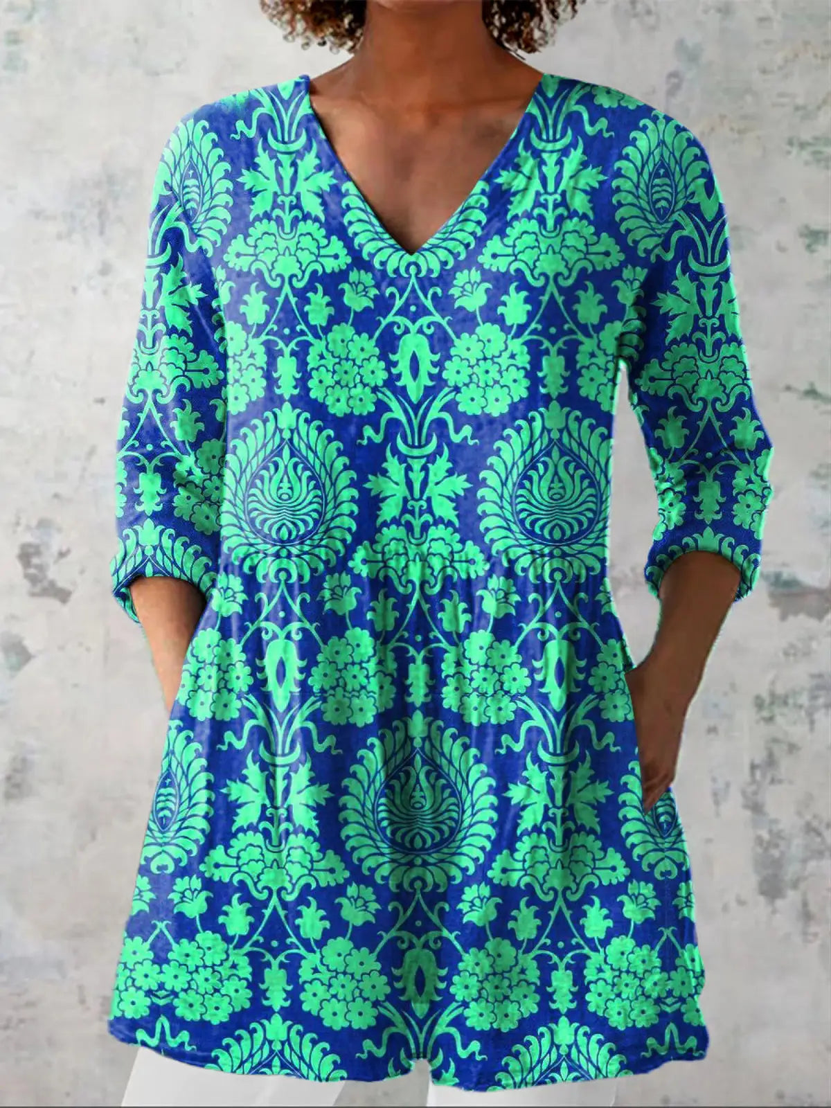 Romy | Camisa larga de estampado expresivo