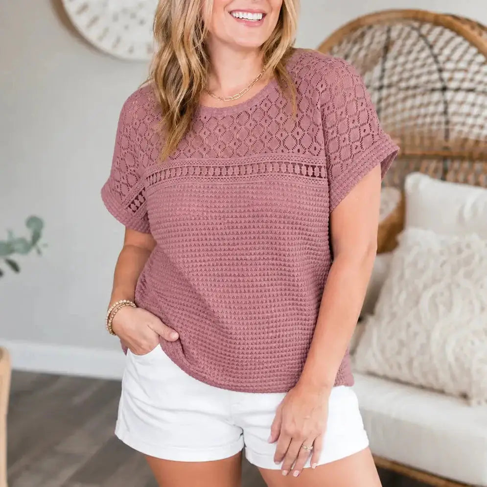 Eulalia | Blusa Gofrada de Manga Corta