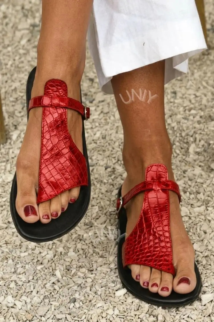 Pilar | Sandalias de Piel con Hebilla