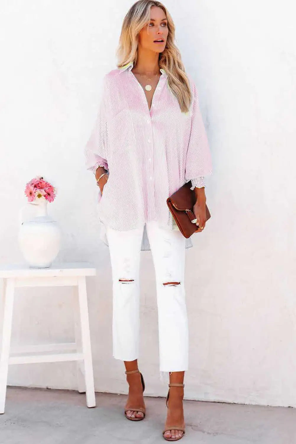 Jara | Camisa Oversize de Rayas en Tejido Ligero