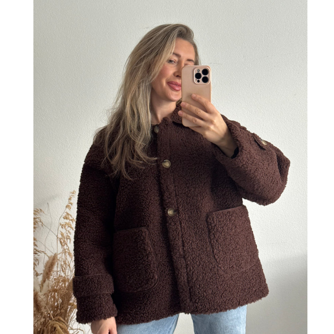 Marisa | Chaqueta Borreguito Crema con Botones