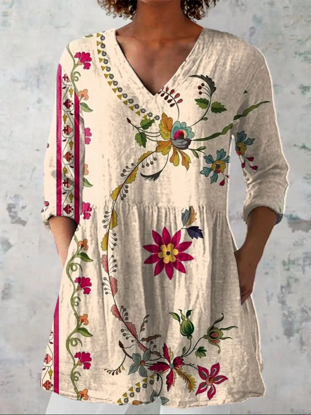 Aria | Camisa Larga con Estampado Expresivo