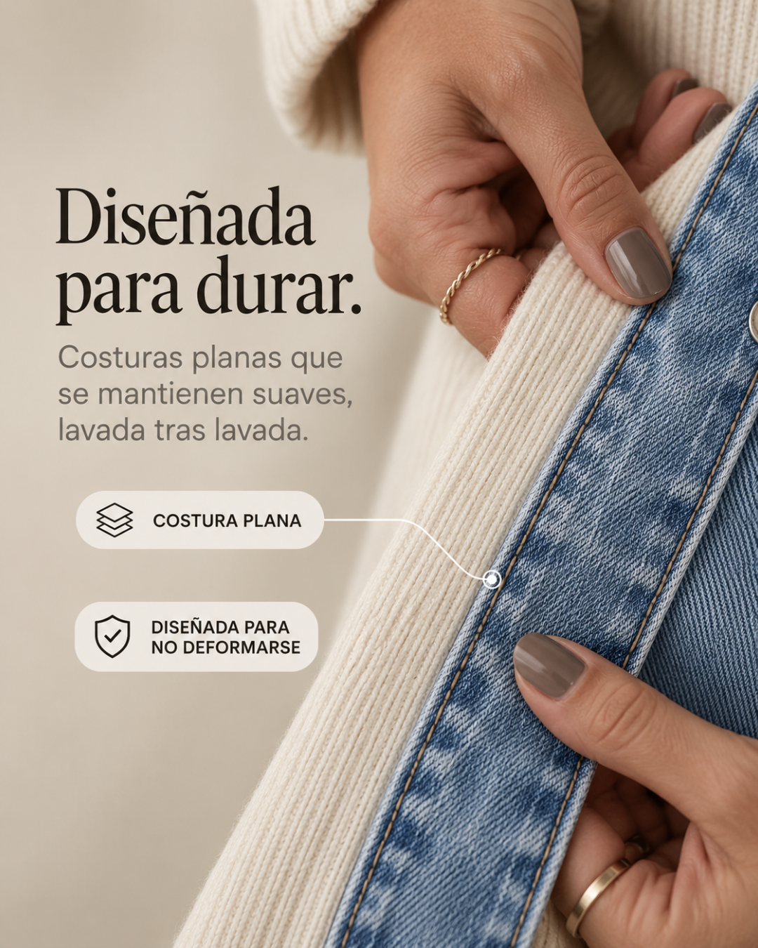 Verona | Chaqueta de Punto con Paneles en Denim