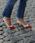 Dana | Tacones Medios Elegantes Colorblock con Recortes y Punta