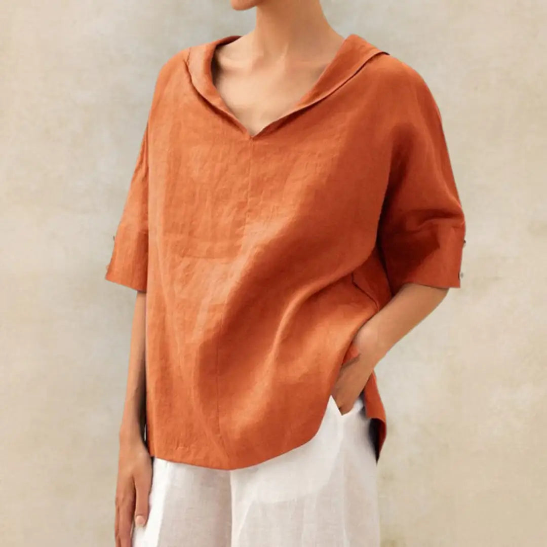 Jamilla | Camisa de Lino con Escote en V
