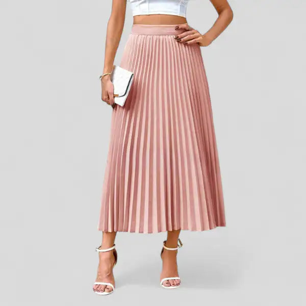 Coral | Falda Midi Plisada Satinada