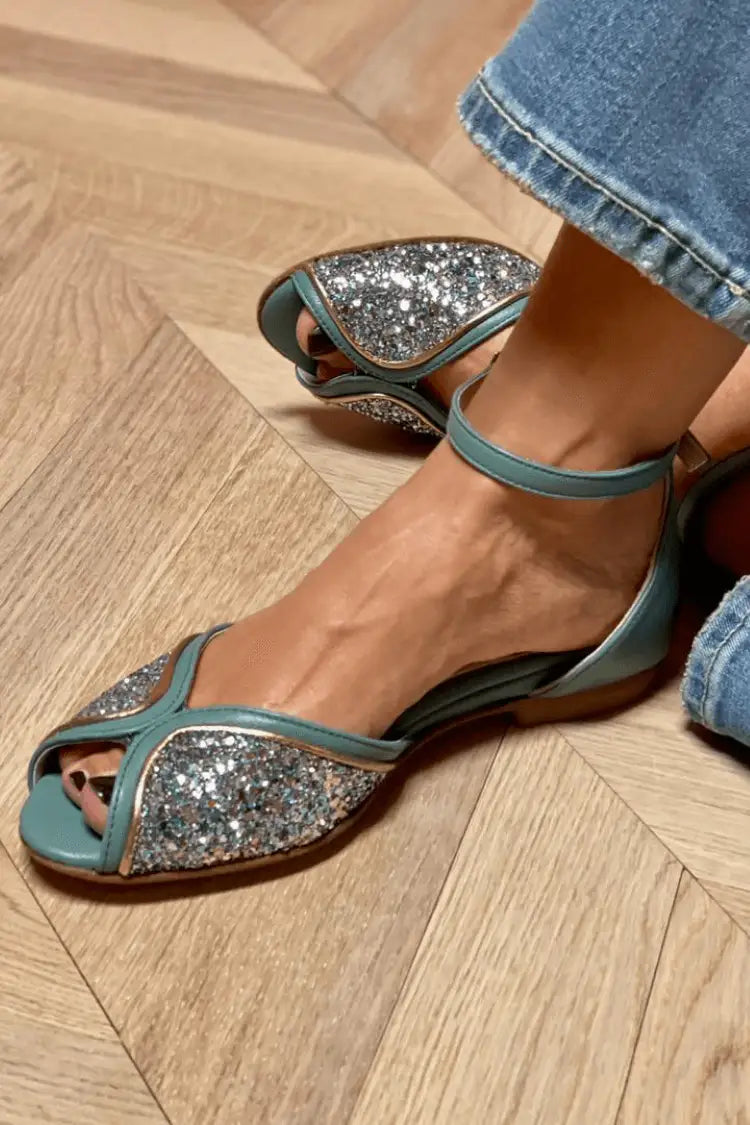Petra | Sandalias Patchwork con Glitter