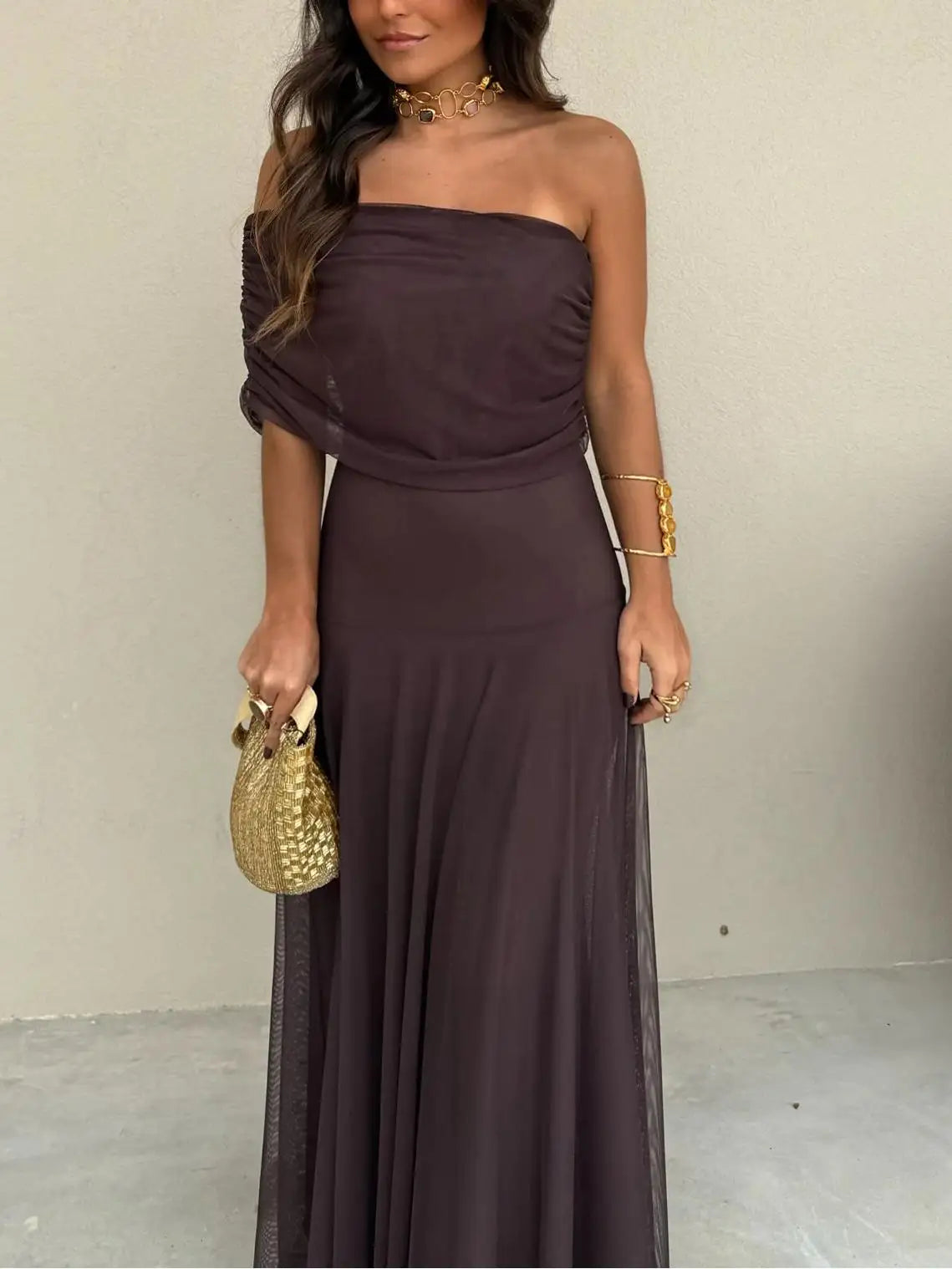 Toledo | Vestido Maxi de un Hombro en Malla
