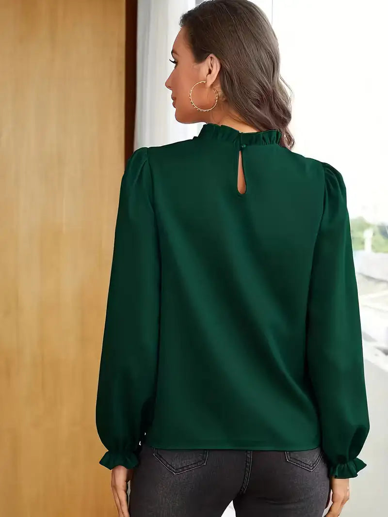 Aurelia™ | Blusa con Cuello de Volantes y Mangas Abullonadas