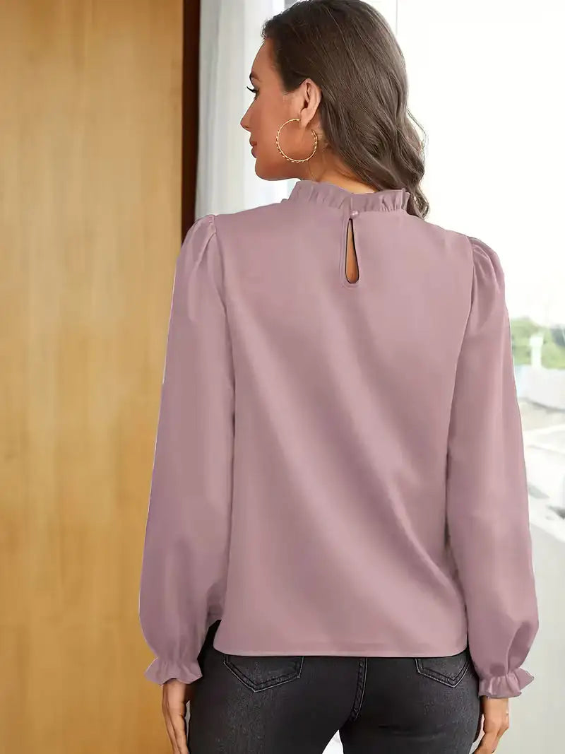 Aurelia™ | Blusa con Cuello de Volantes y Mangas Abullonadas