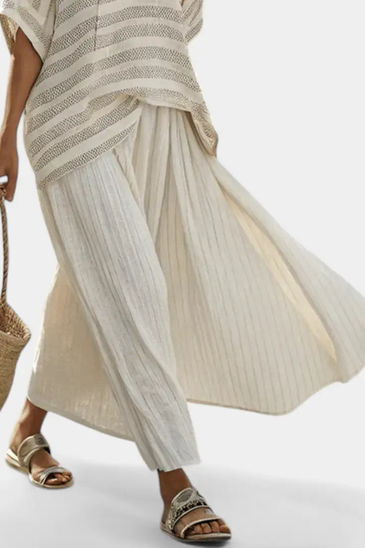 Graziella | Conjunto de Top de Bambú y Pantalón de Lino Fluido