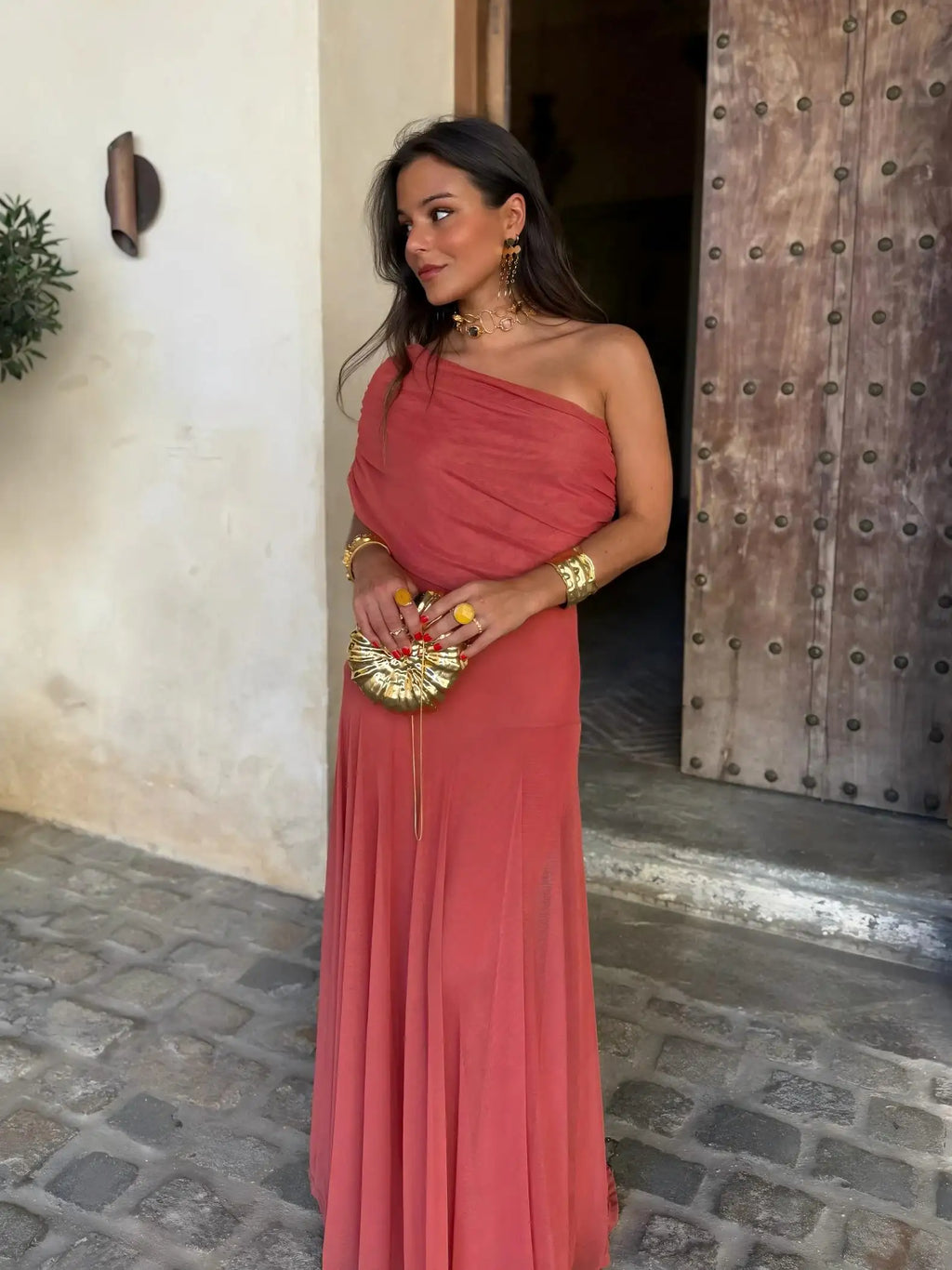 Toledo | Vestido Maxi de un Hombro en Malla